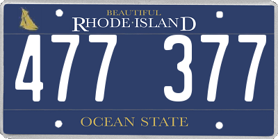 RI license plate 477377