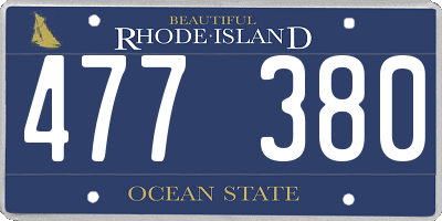 RI license plate 477380
