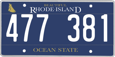RI license plate 477381