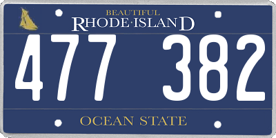 RI license plate 477382