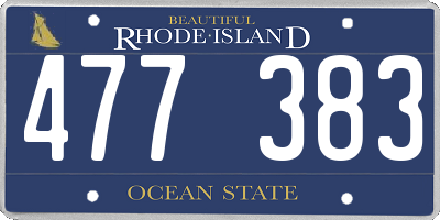 RI license plate 477383