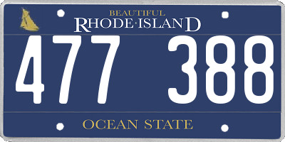 RI license plate 477388