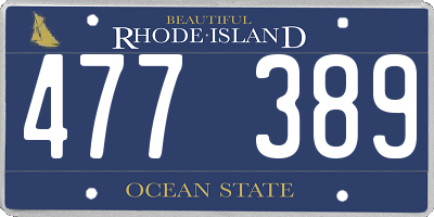 RI license plate 477389