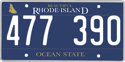 RI license plate 477390