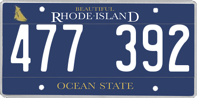 RI license plate 477392