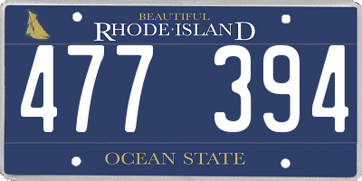 RI license plate 477394