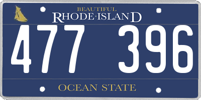 RI license plate 477396
