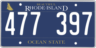 RI license plate 477397