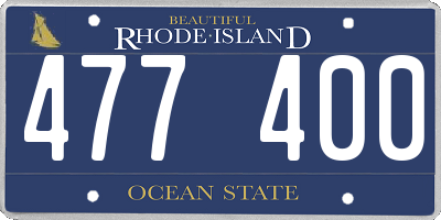 RI license plate 477400