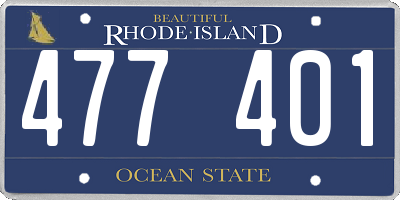 RI license plate 477401