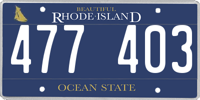 RI license plate 477403