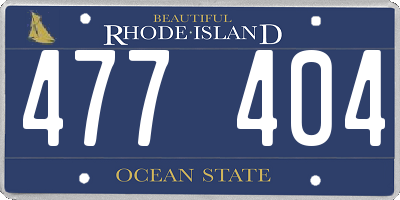 RI license plate 477404