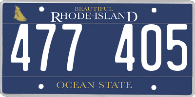 RI license plate 477405