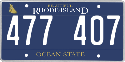 RI license plate 477407