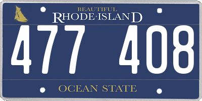 RI license plate 477408