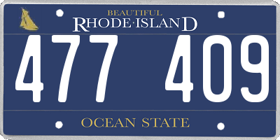 RI license plate 477409