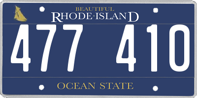 RI license plate 477410