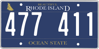 RI license plate 477411