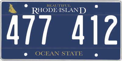 RI license plate 477412