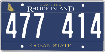 RI license plate 477414