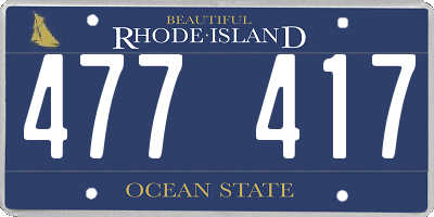 RI license plate 477417