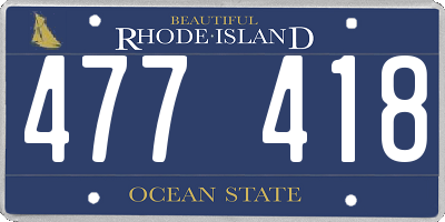 RI license plate 477418