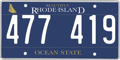 RI license plate 477419