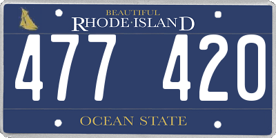 RI license plate 477420