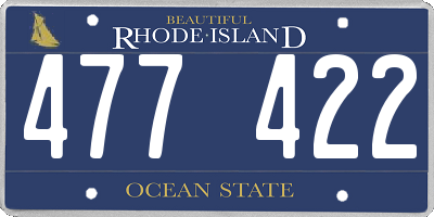 RI license plate 477422