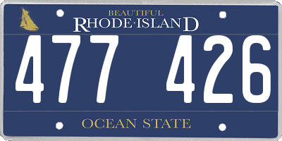 RI license plate 477426