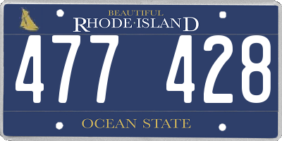 RI license plate 477428