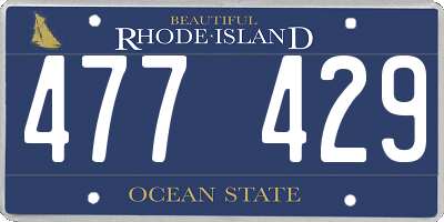 RI license plate 477429