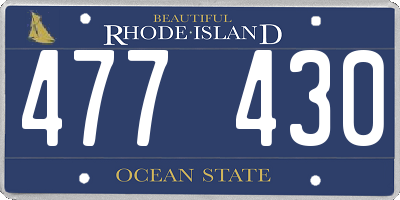 RI license plate 477430