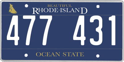RI license plate 477431