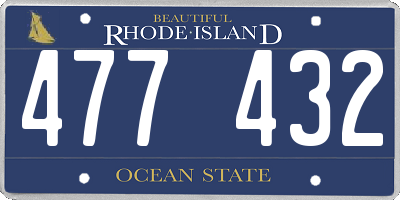 RI license plate 477432