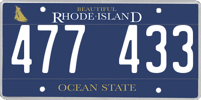 RI license plate 477433