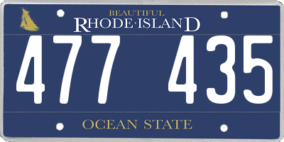 RI license plate 477435