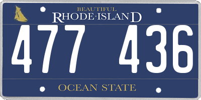 RI license plate 477436