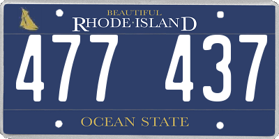 RI license plate 477437