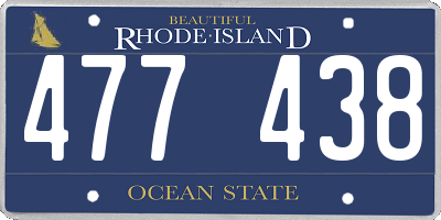 RI license plate 477438