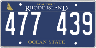 RI license plate 477439