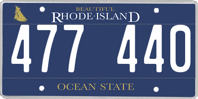 RI license plate 477440