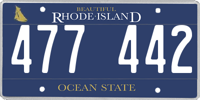 RI license plate 477442