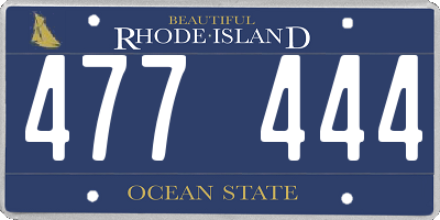 RI license plate 477444