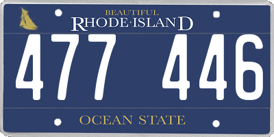 RI license plate 477446