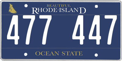 RI license plate 477447