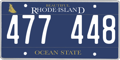 RI license plate 477448