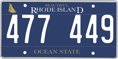 RI license plate 477449