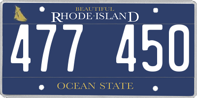 RI license plate 477450