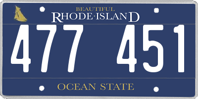 RI license plate 477451